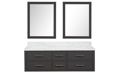 Castor 60 in W x 22 in D Black Double Bath Vanity