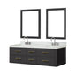 Castor 60 in W x 22 in D Black Double Bath Vanity