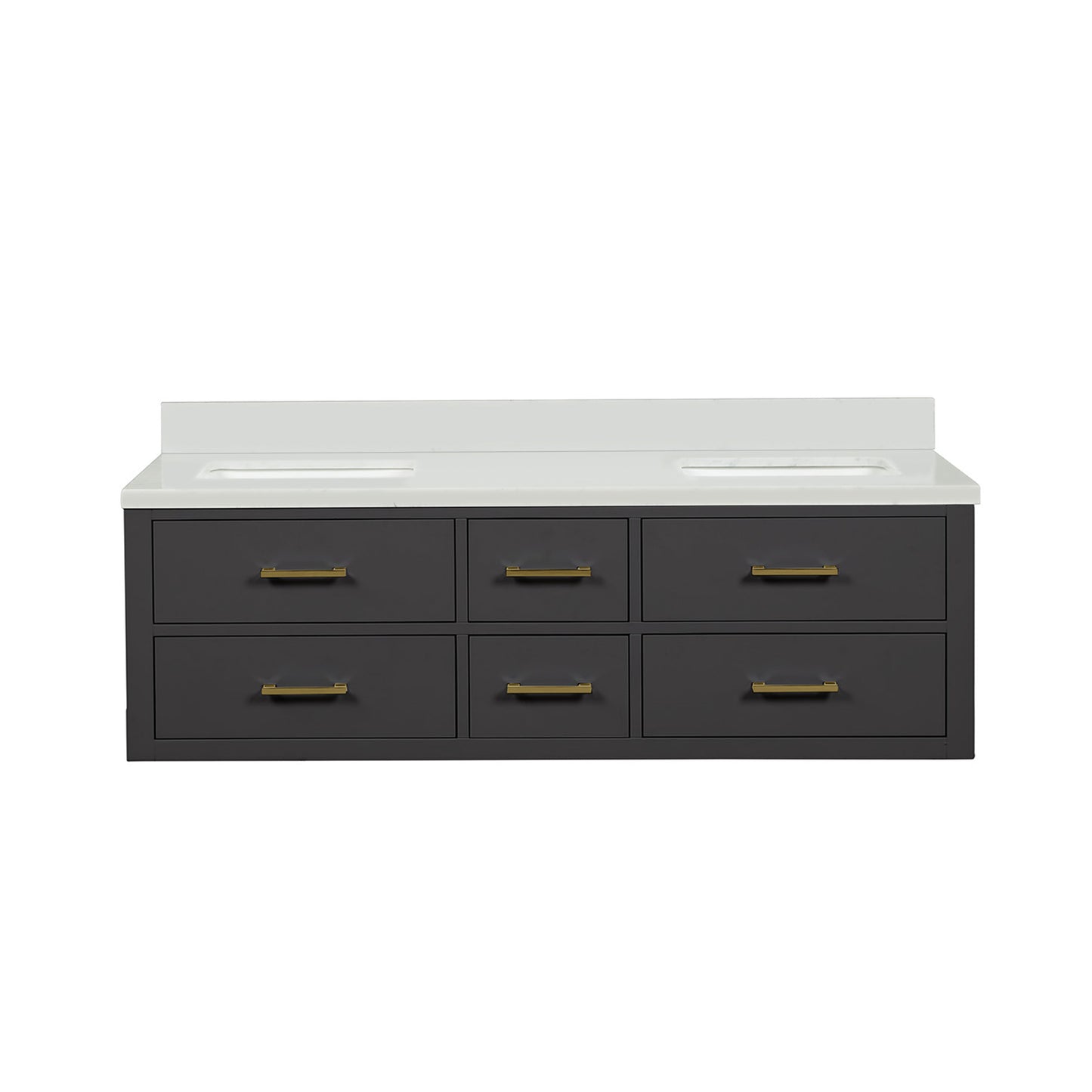 Castor 60 in W x 22 in D Black Double Bath Vanity