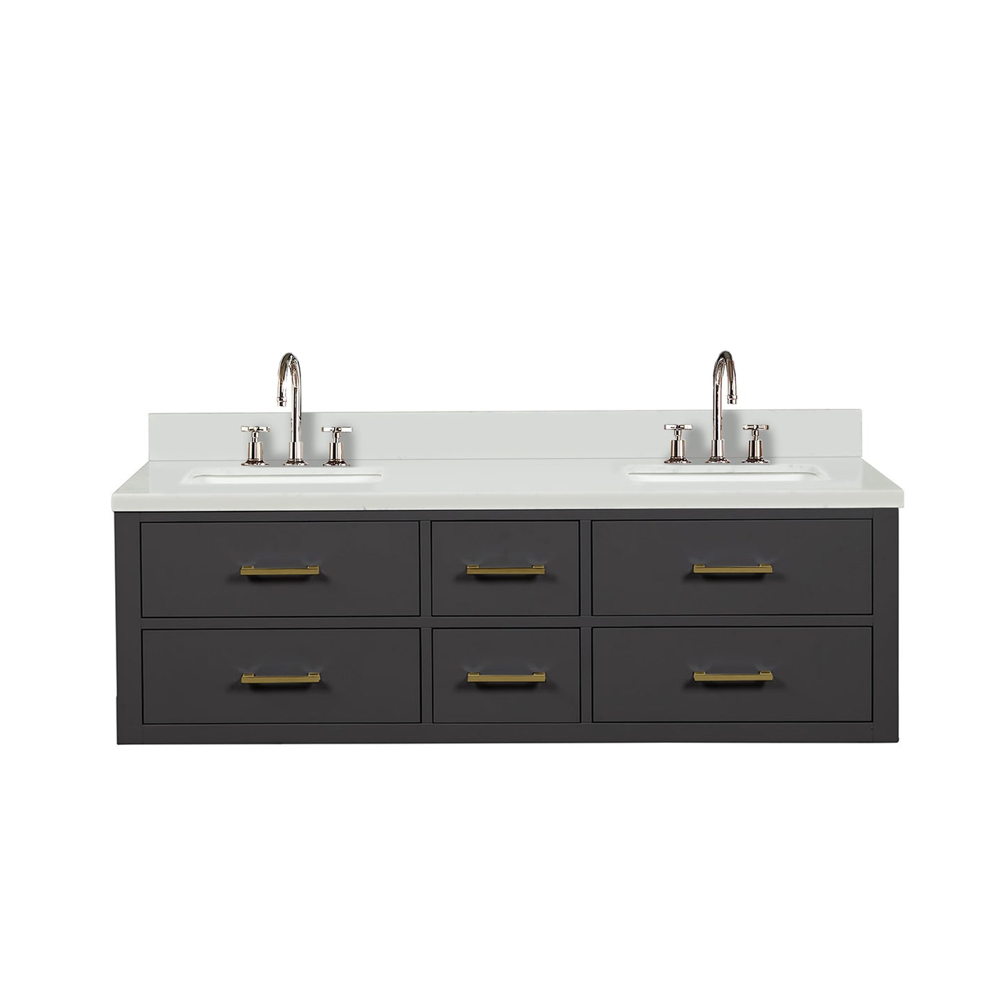 Castor 60 in W x 22 in D Black Double Bath Vanity