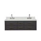 Castor 60 in W x 22 in D Black Double Bath Vanity