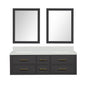 Castor 60 in W x 22 in D Black Double Bath Vanity
