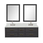 Castor 60 in W x 22 in D Black Double Bath Vanity