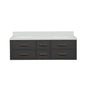 Castor 60 in W x 22 in D Black Double Bath Vanity