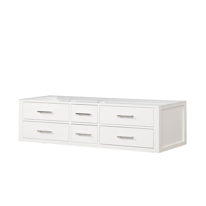 Castor 72 in W x 22 in D White Double Bath Vanity