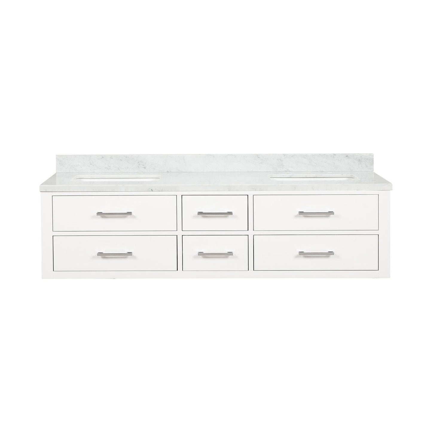 Castor 72 in W x 22 in D White Double Bath Vanity