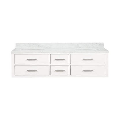 Castor 72 in W x 22 in D White Double Bath Vanity