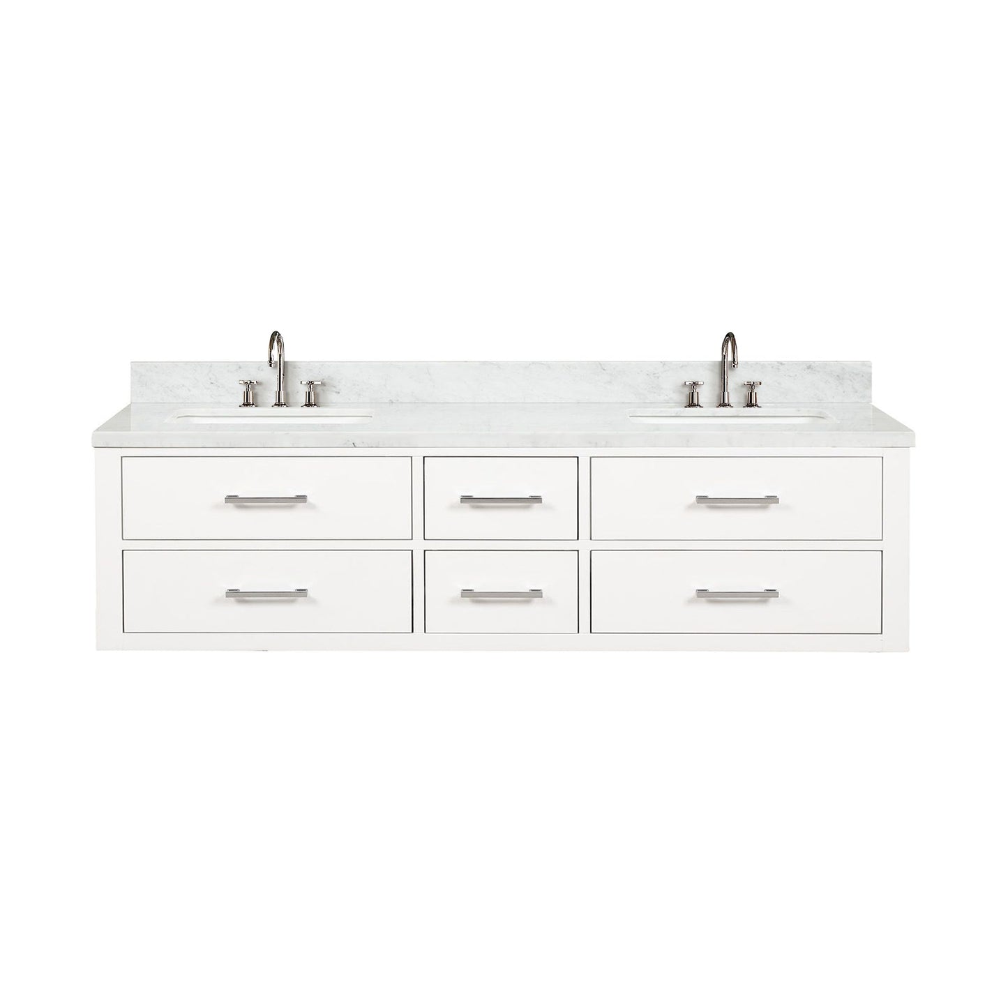 Castor 72 in W x 22 in D White Double Bath Vanity