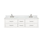 Castor 72 in W x 22 in D White Double Bath Vanity