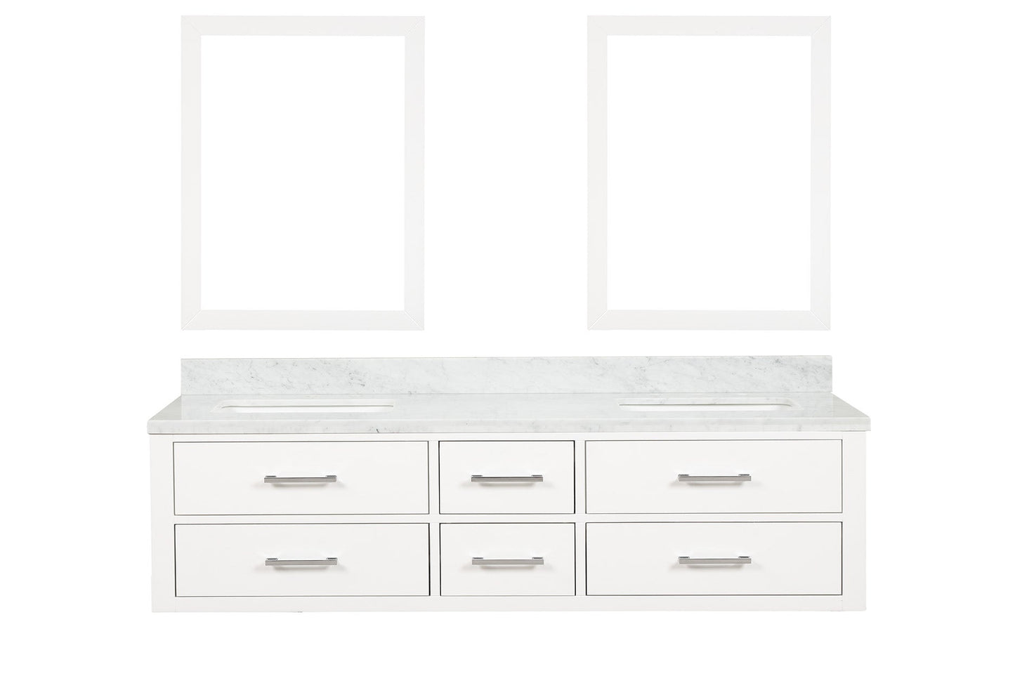 Castor 72 in W x 22 in D White Double Bath Vanity