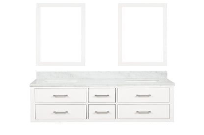 Castor 72 in W x 22 in D White Double Bath Vanity