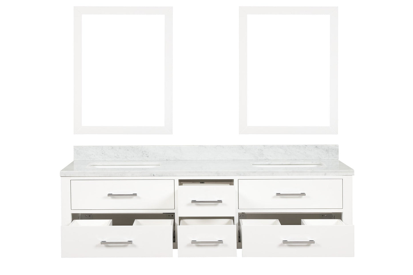Castor 72 in W x 22 in D White Double Bath Vanity