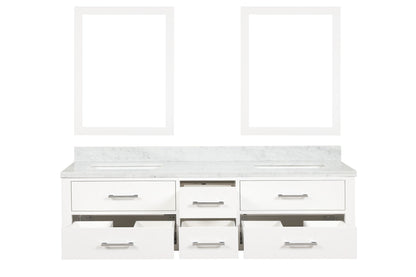 Castor 72 in W x 22 in D White Double Bath Vanity