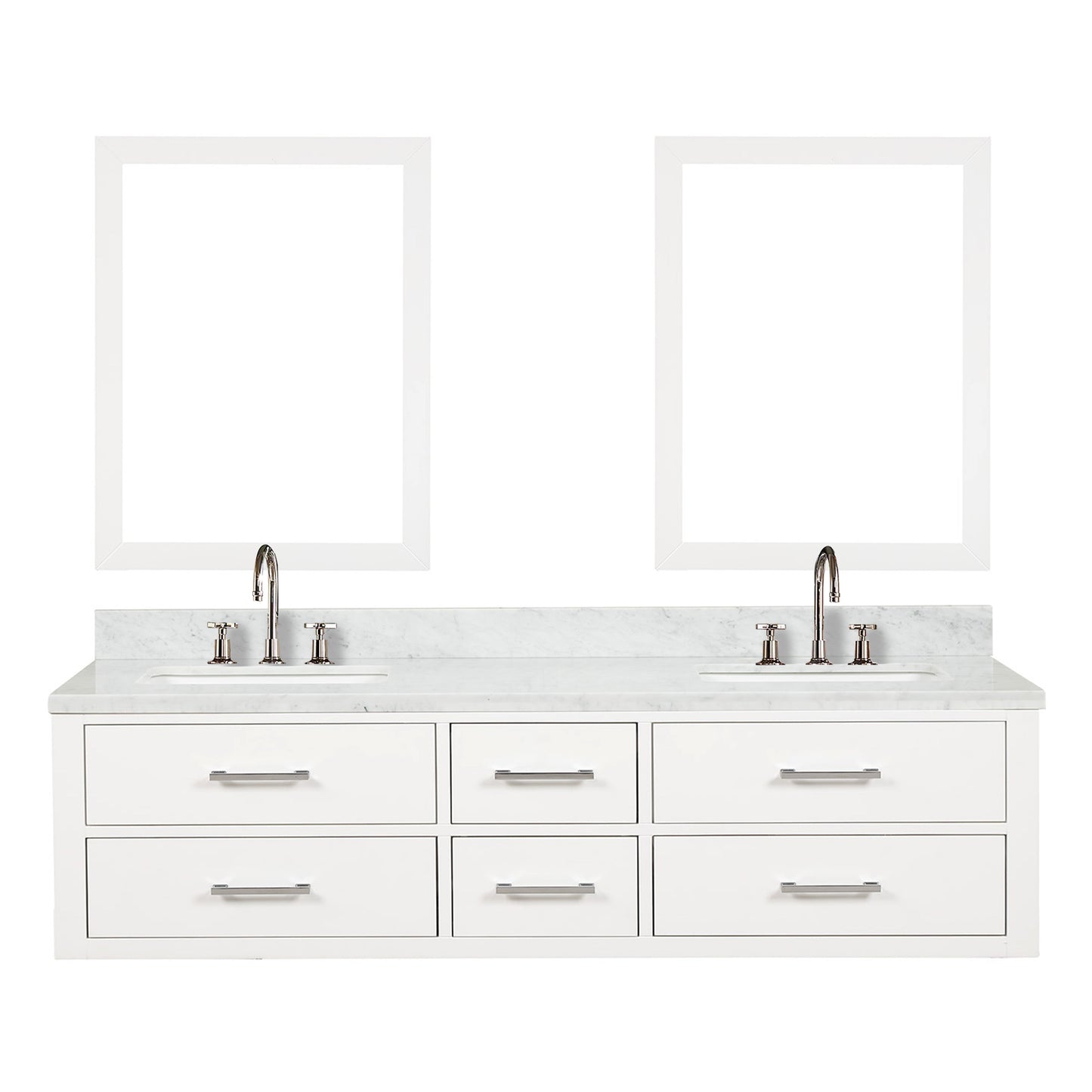 Castor 72 in W x 22 in D White Double Bath Vanity