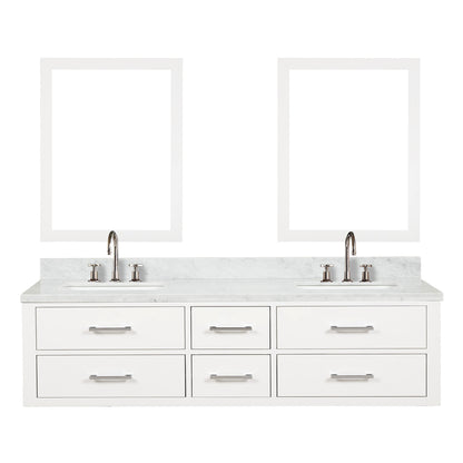Castor 72 in W x 22 in D White Double Bath Vanity