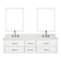 Castor 72 in W x 22 in D White Double Bath Vanity