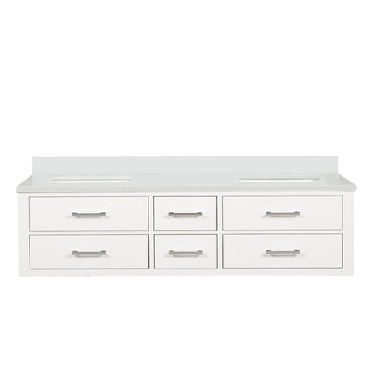 Castor 72 in W x 22 in D White Double Bath Vanity