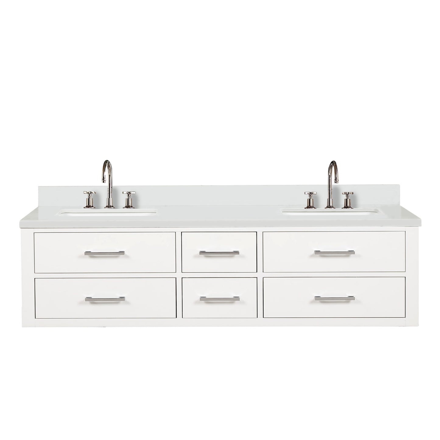 Castor 72 in W x 22 in D White Double Bath Vanity