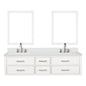 Castor 72 in W x 22 in D White Double Bath Vanity
