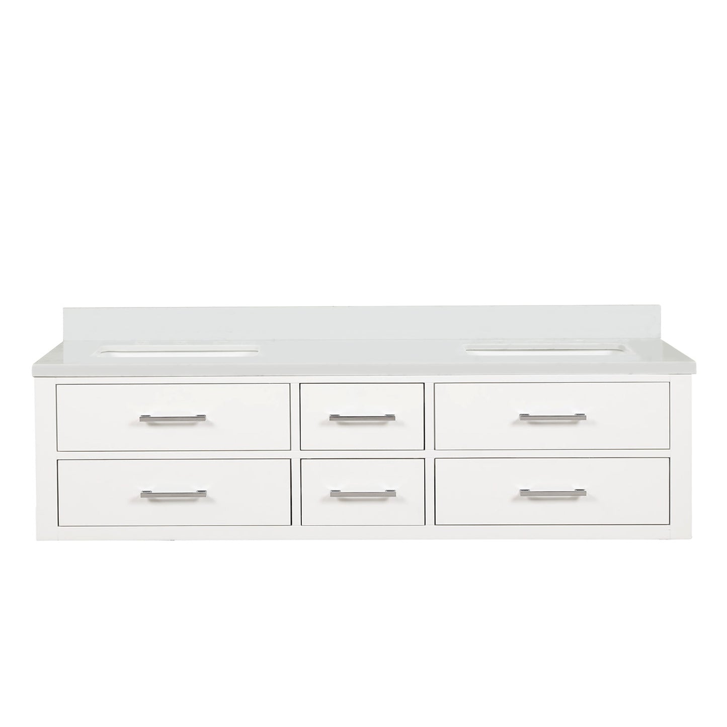Castor 72 in W x 22 in D White Double Bath Vanity