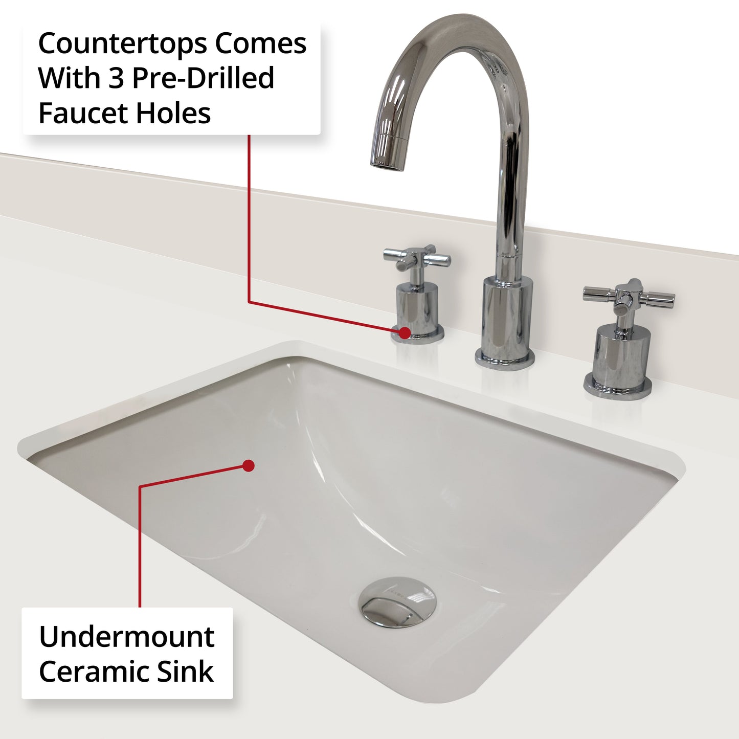 Castor 72 in W x 22 in D White Double Bath Vanity
