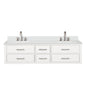 Castor 72 in W x 22 in D White Double Bath Vanity