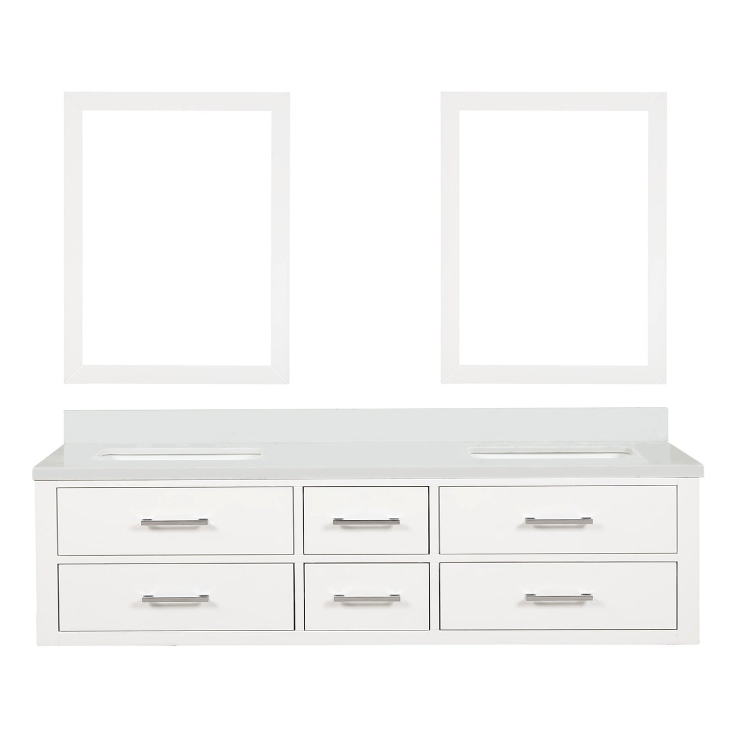 Castor 72 in W x 22 in D White Double Bath Vanity
