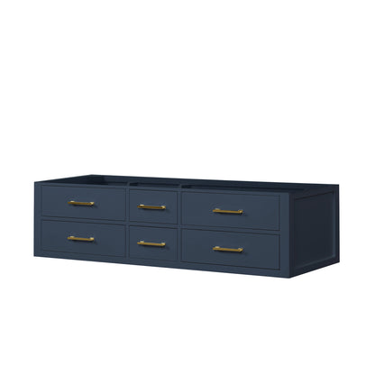Castor 72 in W x 22 in D Blue Double Bath Vanity