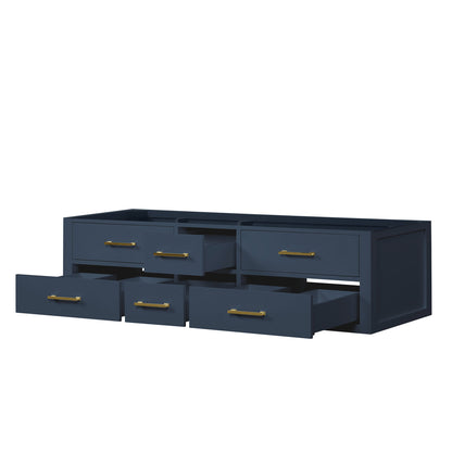 Castor 72 in W x 22 in D Blue Double Bath Vanity