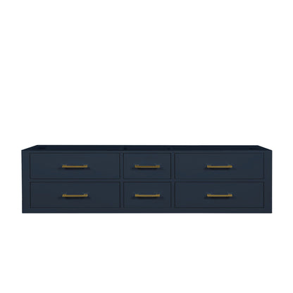 Castor 72 in W x 22 in D Blue Double Bath Vanity