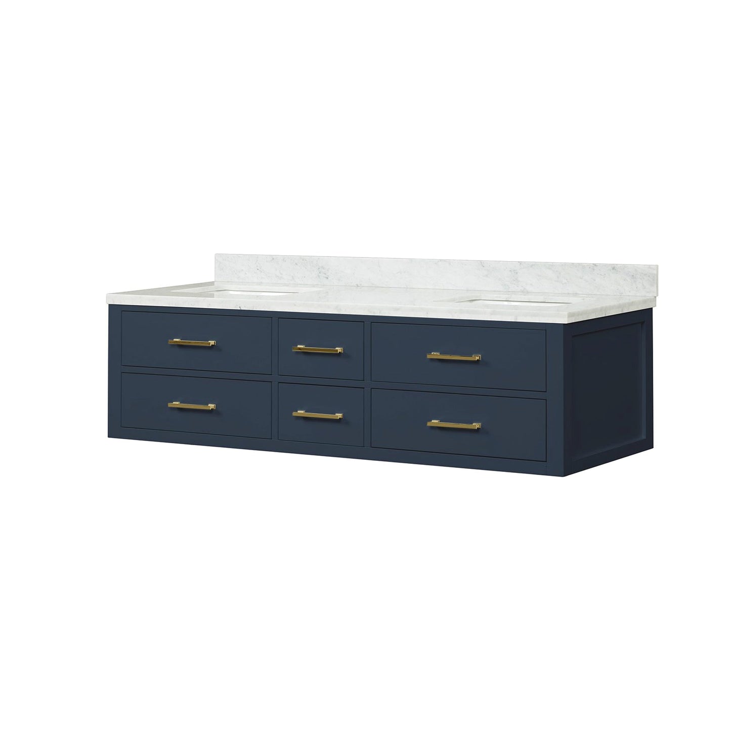 Castor 72 in W x 22 in D Blue Double Bath Vanity