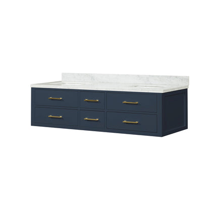 Castor 72 in W x 22 in D Blue Double Bath Vanity