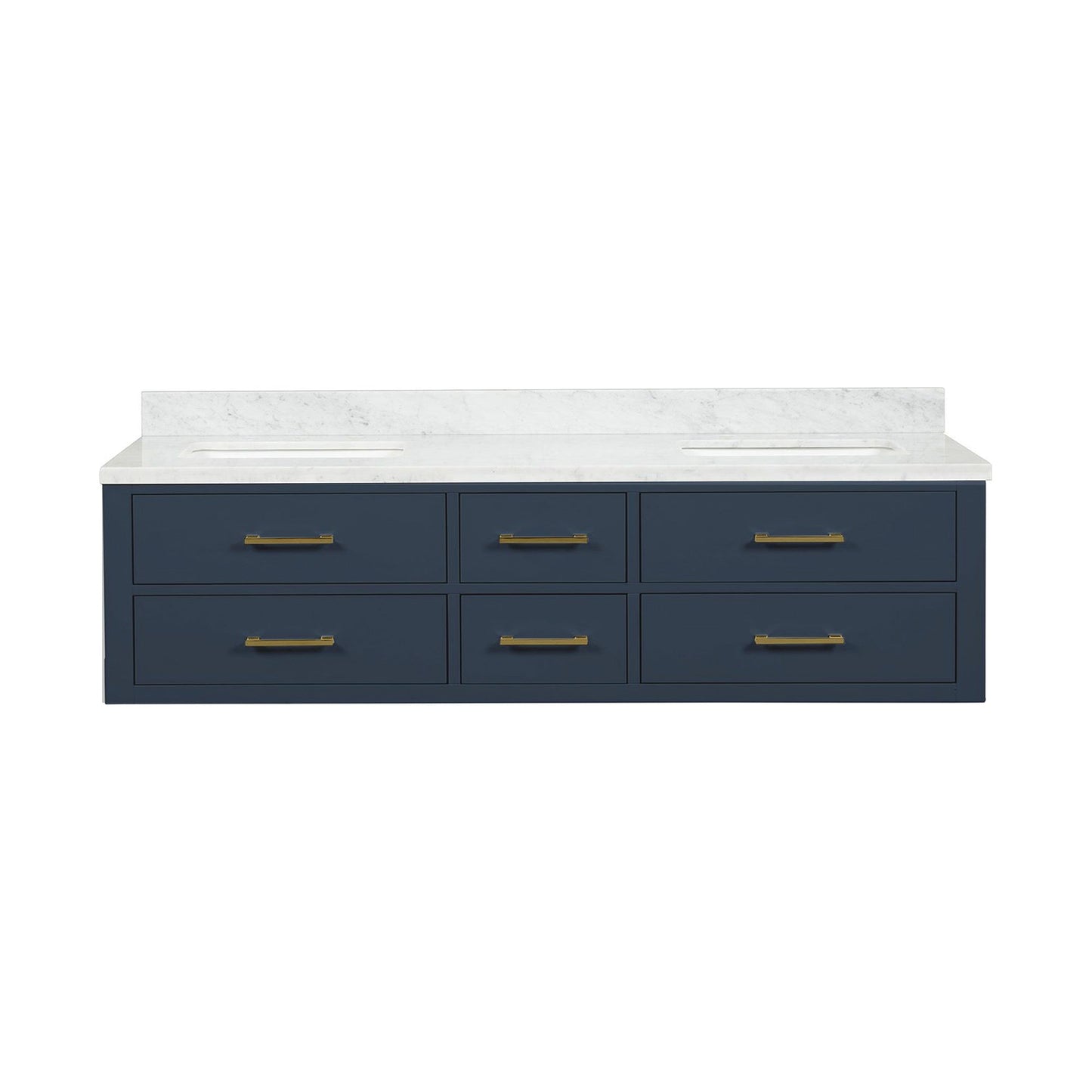 Castor 72 in W x 22 in D Blue Double Bath Vanity