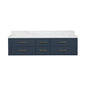 Castor 72 in W x 22 in D Blue Double Bath Vanity