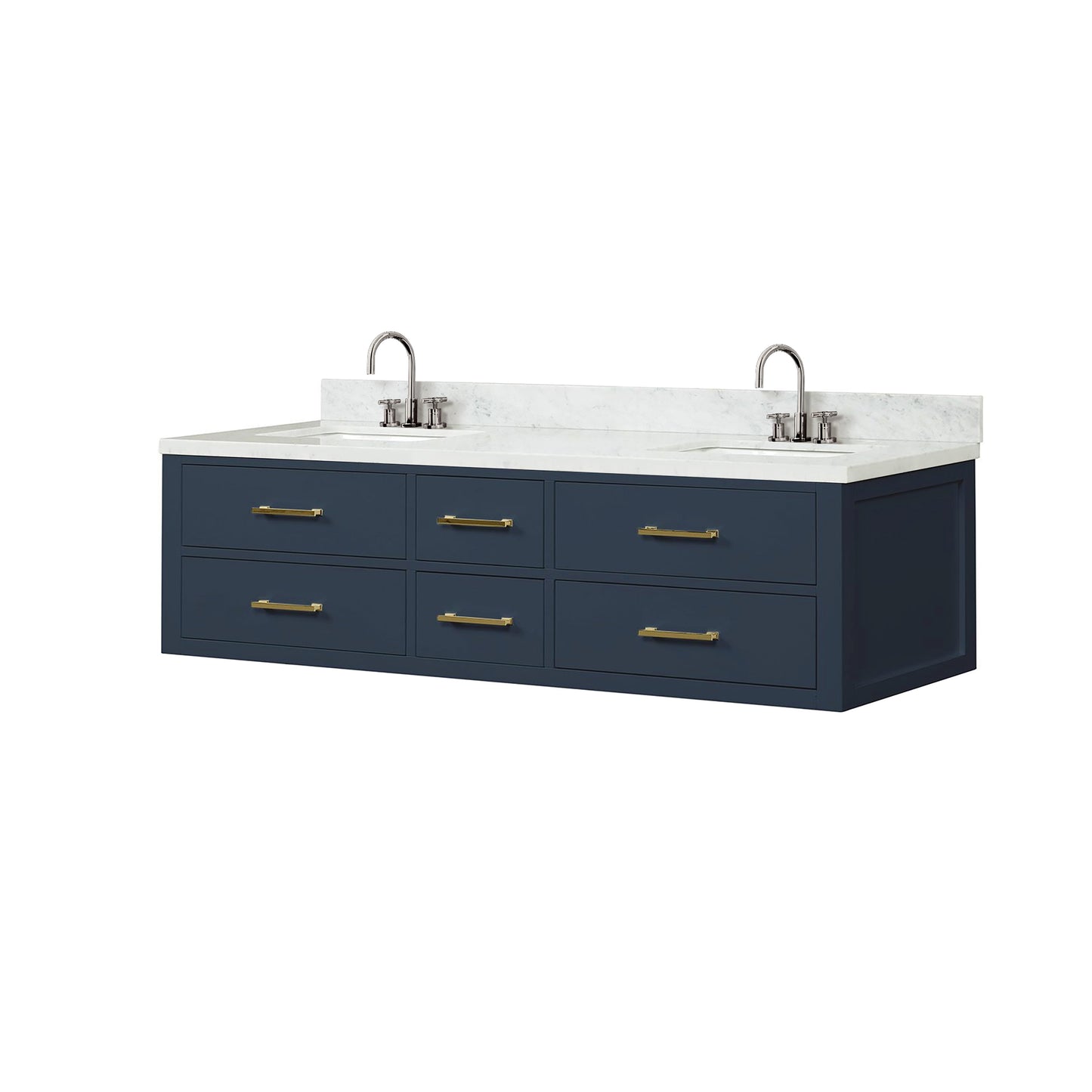 Castor 72 in W x 22 in D Blue Double Bath Vanity