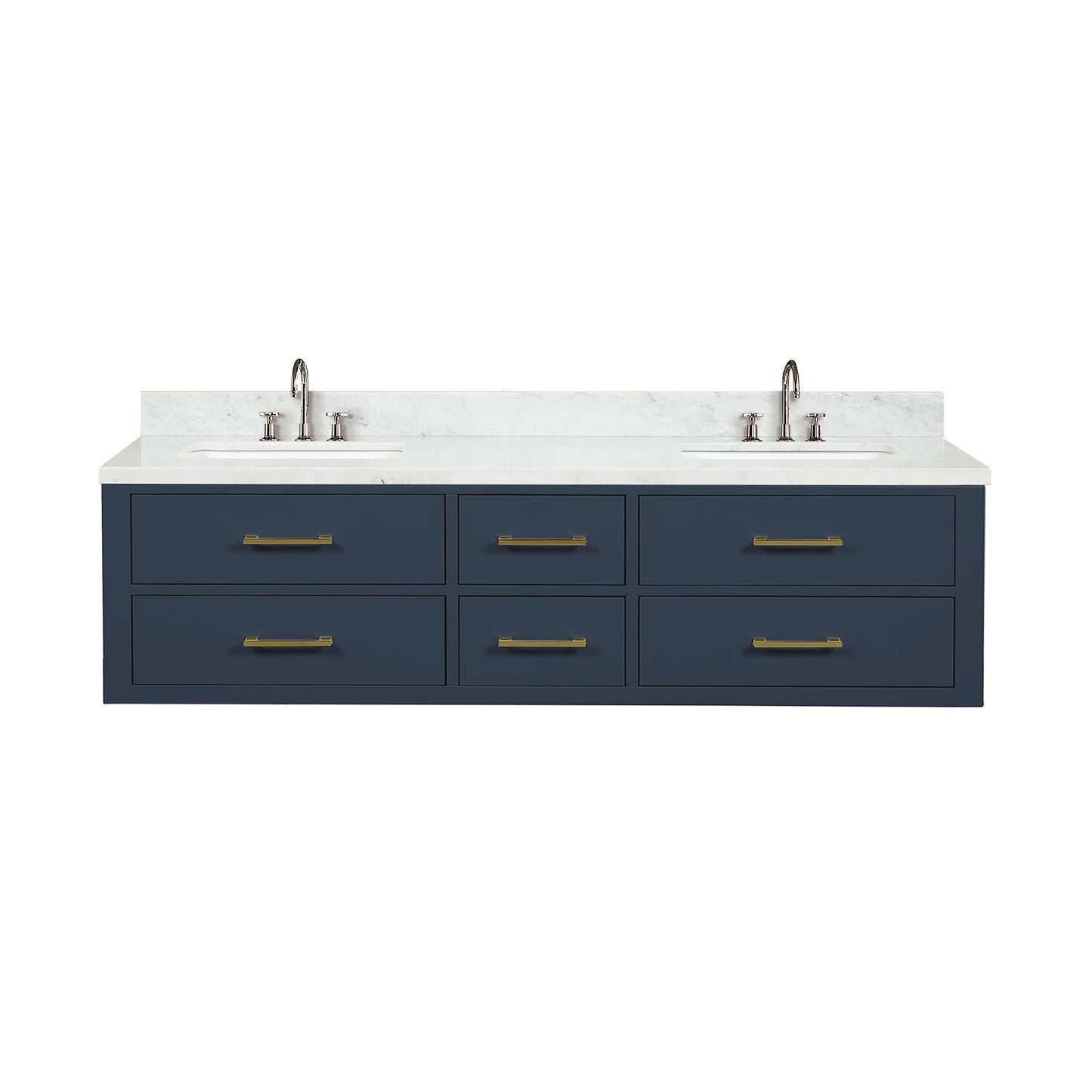 Castor 72 in W x 22 in D Blue Double Bath Vanity