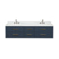 Castor 72 in W x 22 in D Blue Double Bath Vanity