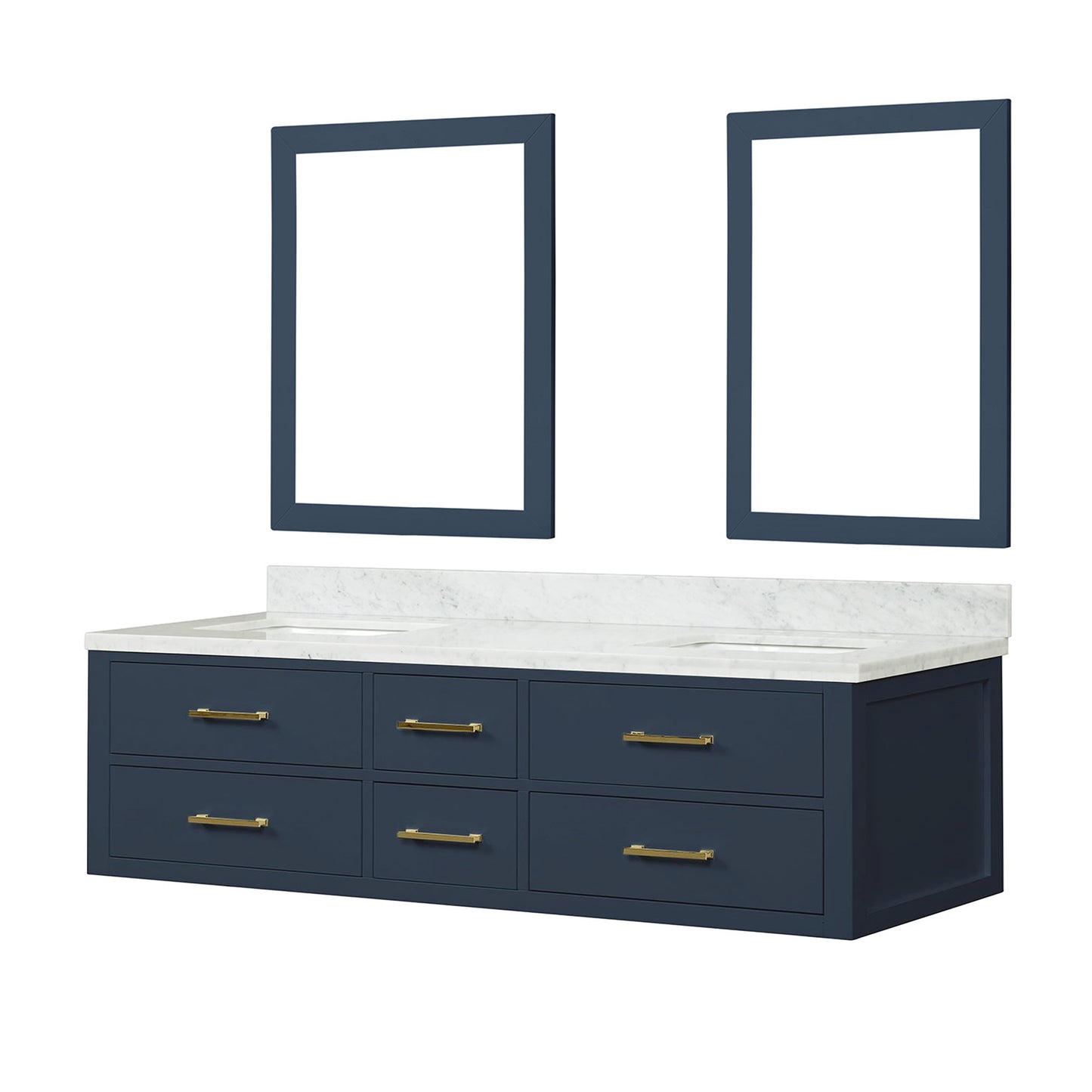 Castor 72 in W x 22 in D Blue Double Bath Vanity