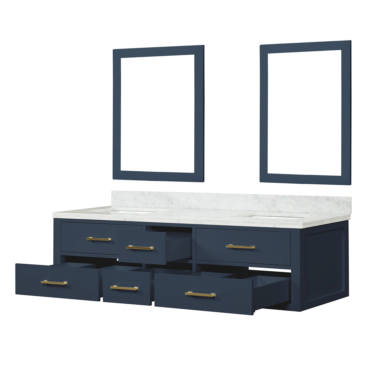 Castor 72 in W x 22 in D Blue Double Bath Vanity