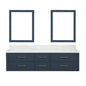 Castor 72 in W x 22 in D Blue Double Bath Vanity