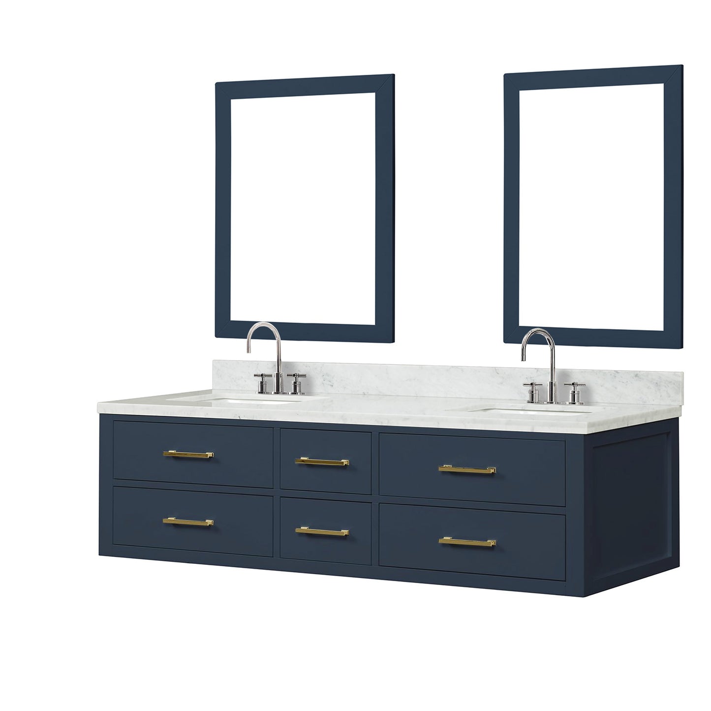 Castor 72 in W x 22 in D Blue Double Bath Vanity