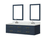 Castor 72 in W x 22 in D Blue Double Bath Vanity