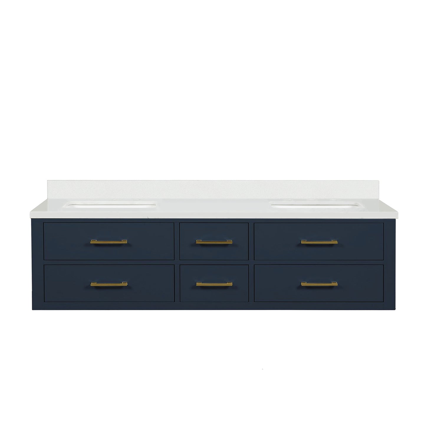 Castor 72 in W x 22 in D Blue Double Bath Vanity