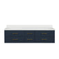 Castor 72 in W x 22 in D Blue Double Bath Vanity