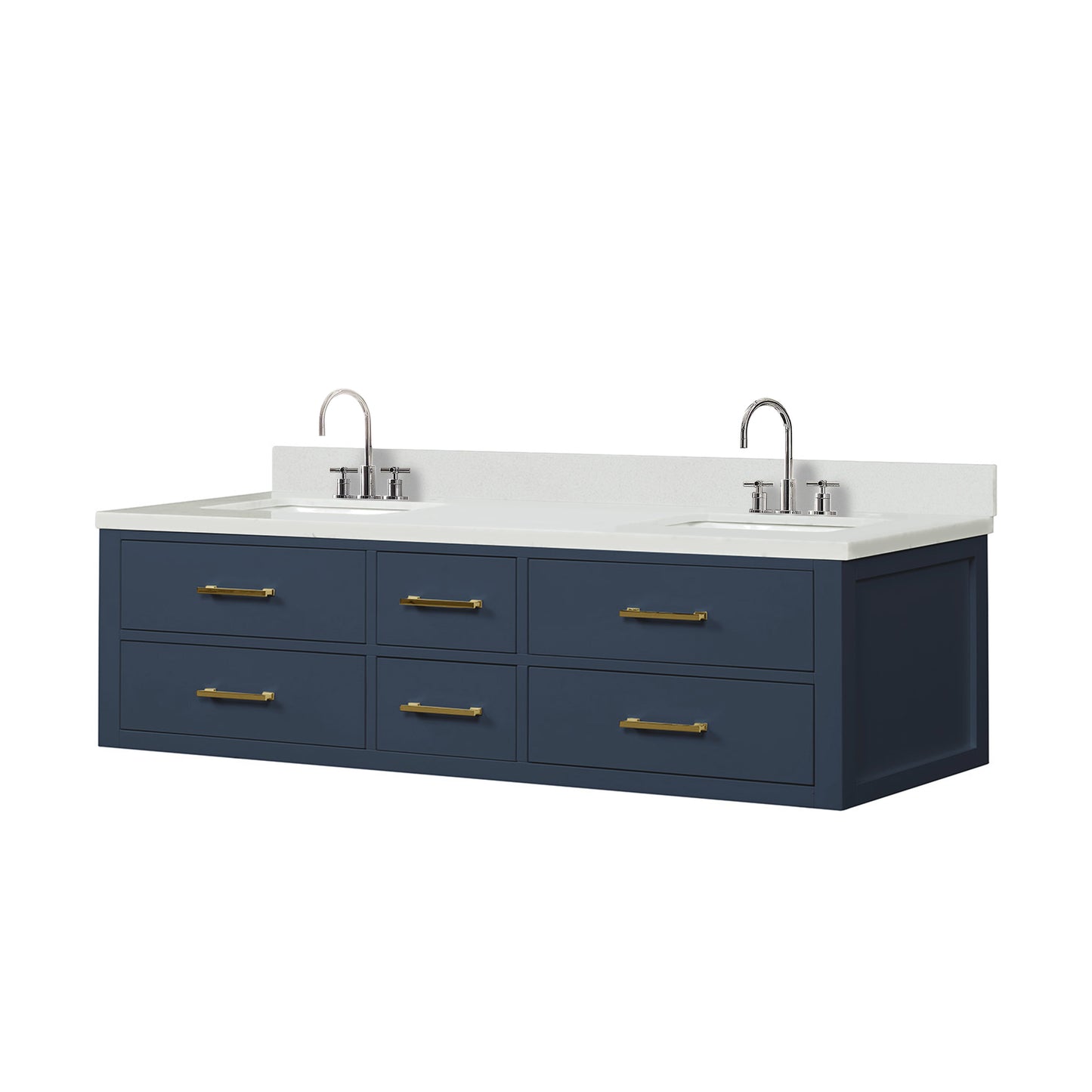 Castor 72 in W x 22 in D Blue Double Bath Vanity