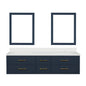 Castor 72 in W x 22 in D Blue Double Bath Vanity