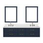 Castor 72 in W x 22 in D Blue Double Bath Vanity