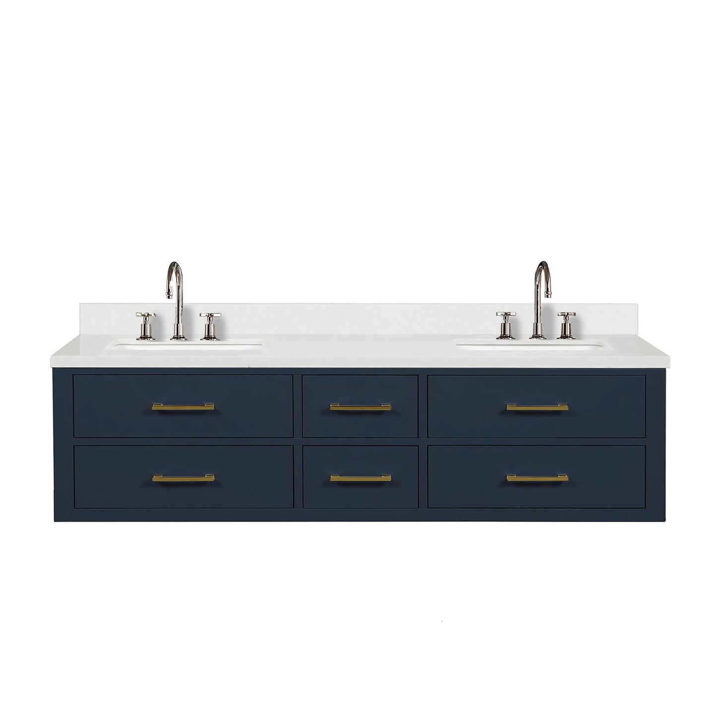 Castor 72 in W x 22 in D Blue Double Bath Vanity