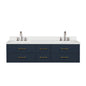 Castor 72 in W x 22 in D Blue Double Bath Vanity