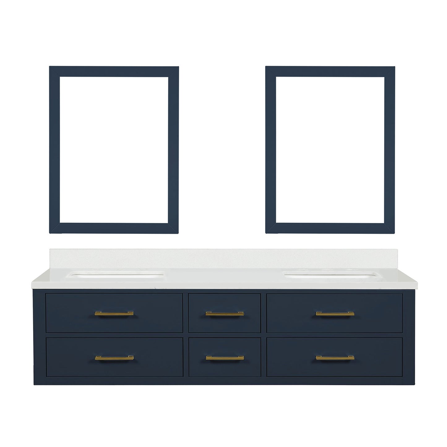 Castor 72 in W x 22 in D Blue Double Bath Vanity